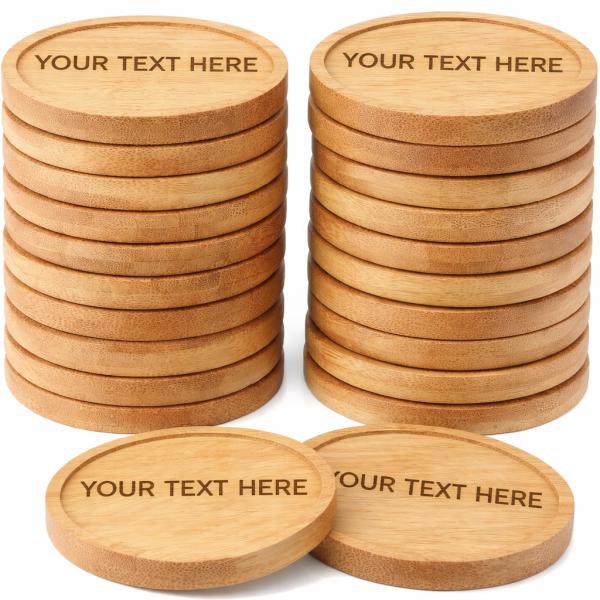 Custom Engraved Bamboo Coasters
